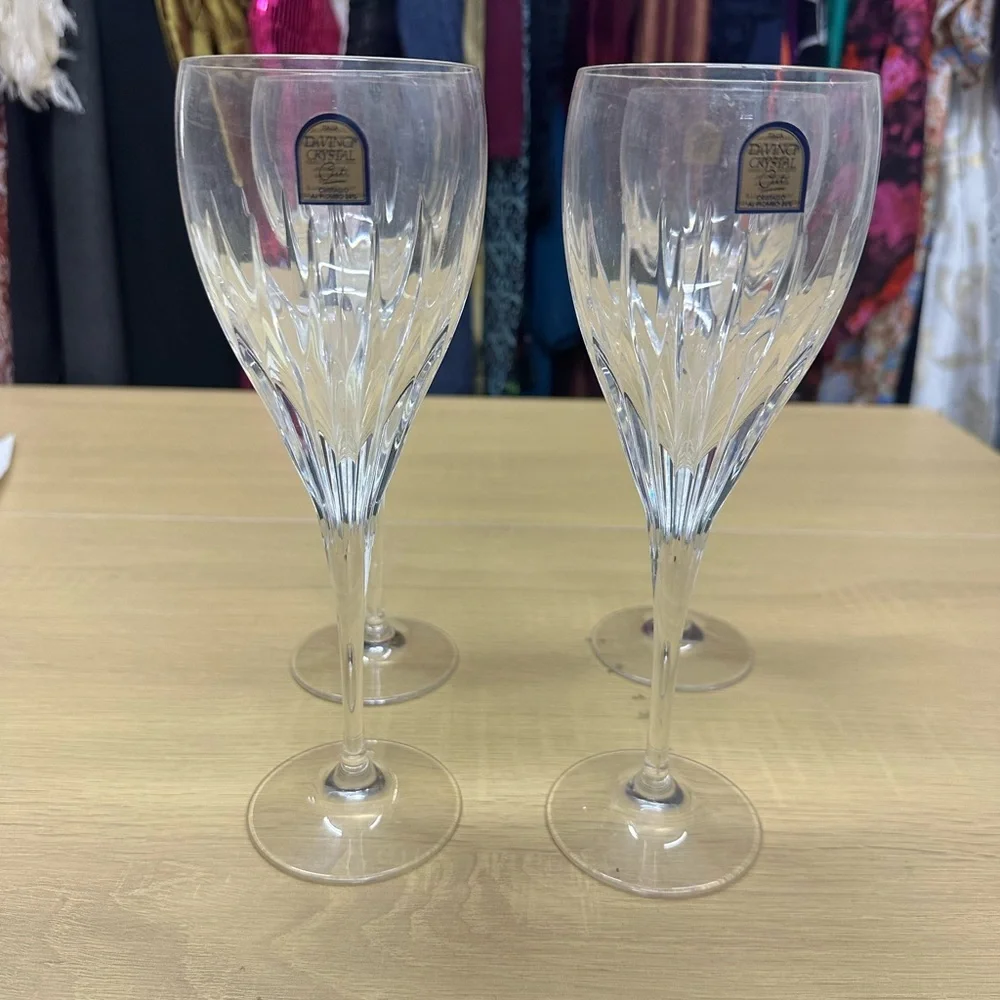 DaVinci Crystal 4 Fine Cut Blown Crystal Stemware EUC